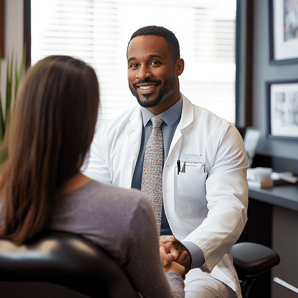 black chiropractor in office