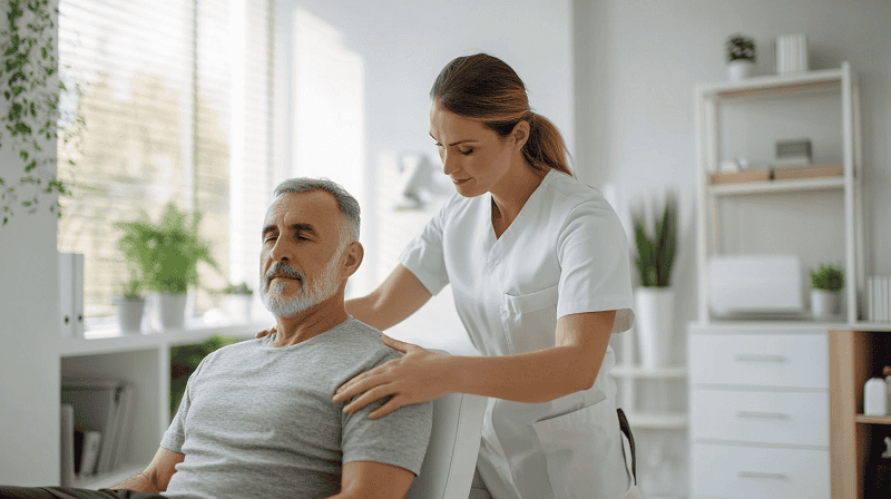 chiropractic clinic with patient