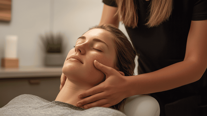 female chiropractic patient