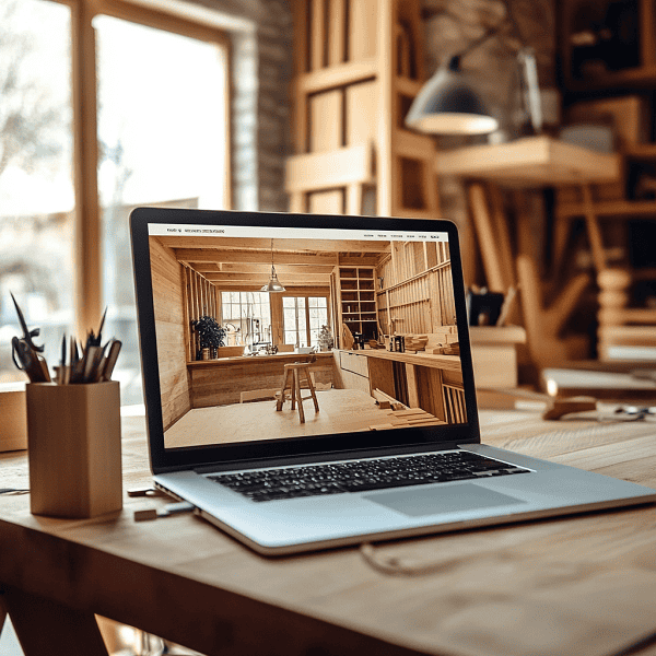 furniture designer working on design in laptop