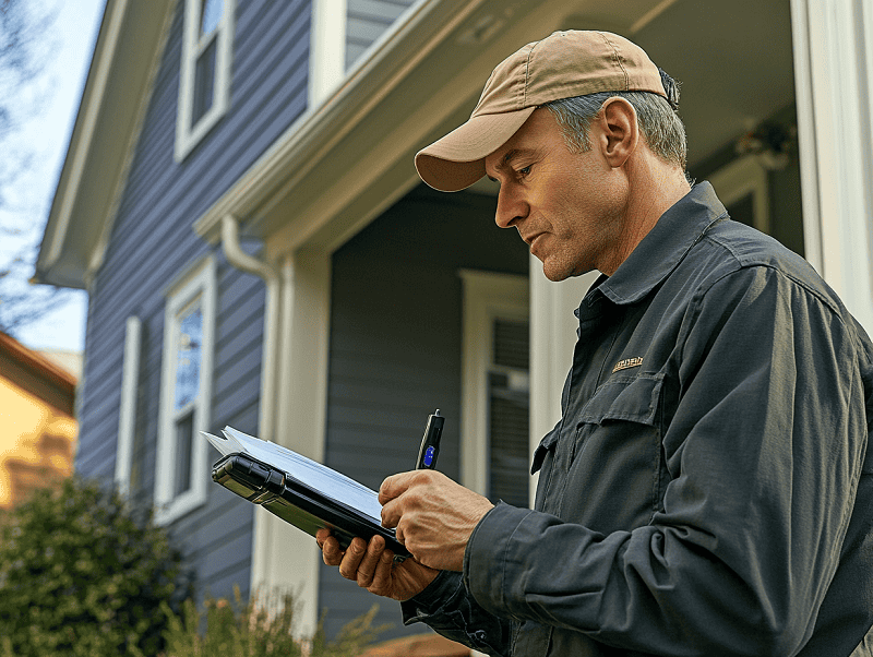 home inspector with checklist for tasks