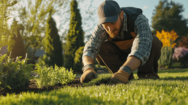 landscaper working onsite