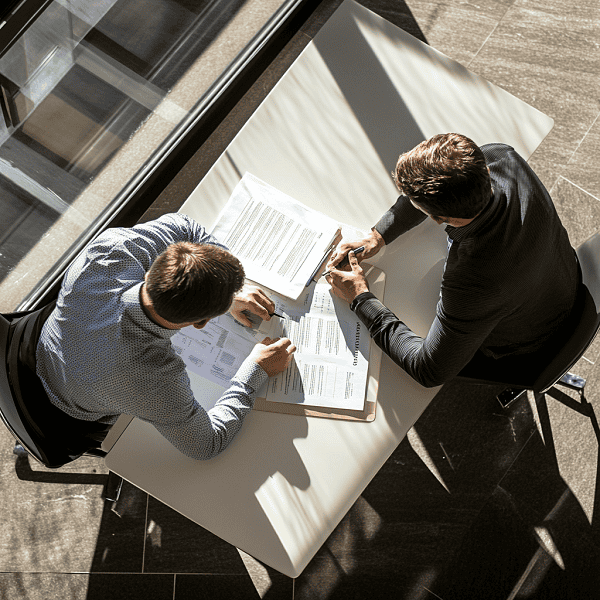 lawyers working on an office table