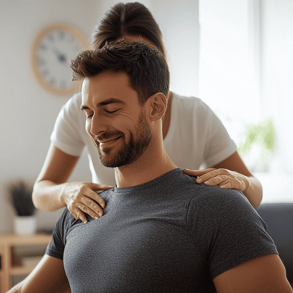 male patient in chiropractic session