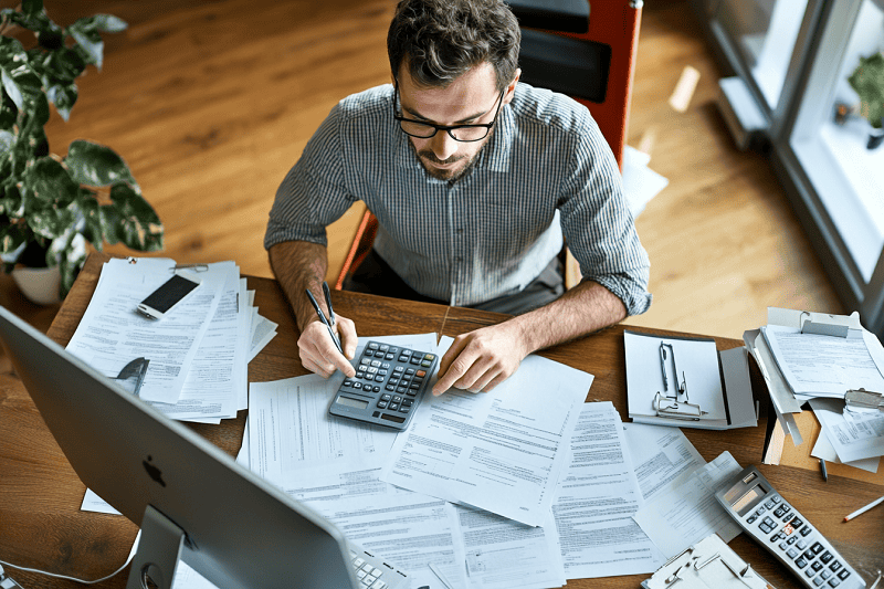 accountant working with financial documents