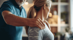 male chiropractor with female patient