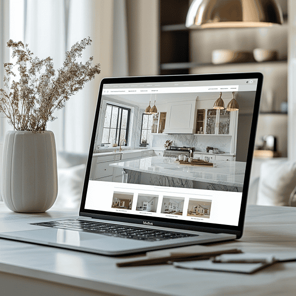 home remodeling mockup on laptop