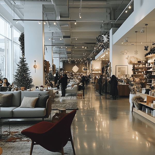 furniture store with holiday design