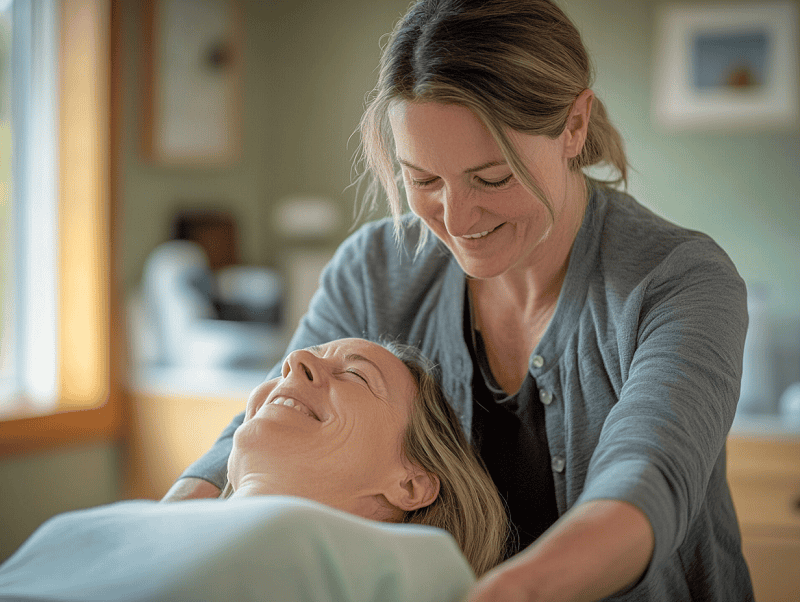 woman receiving chiropractic therapy