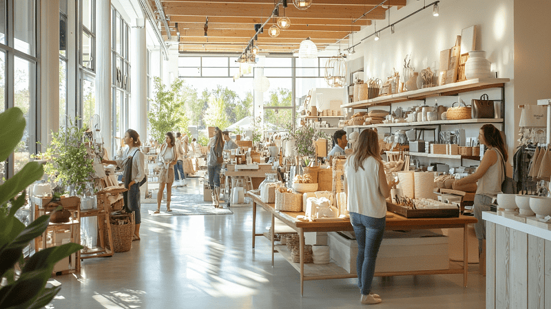 furniture shop filled with customers