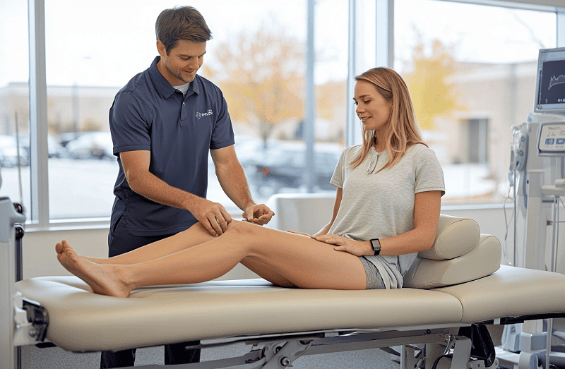 chiropractic clinic with female patient