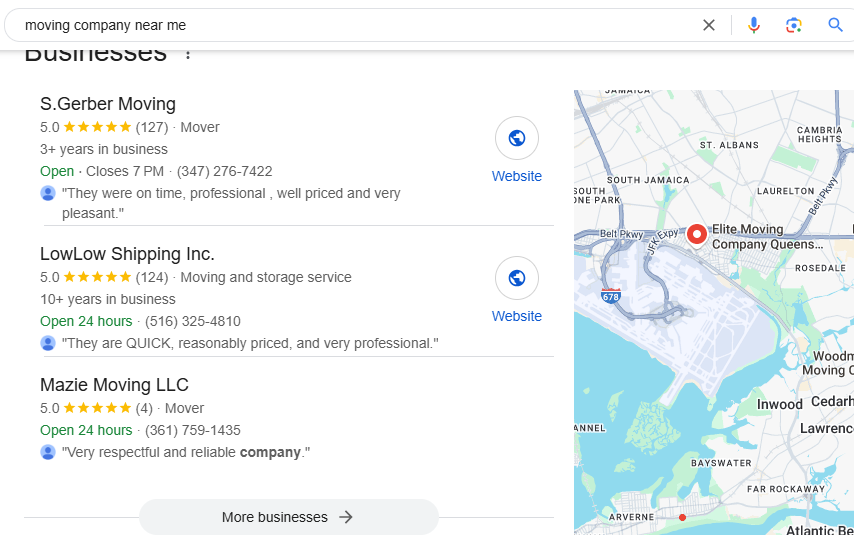 image of google query: moving company near me