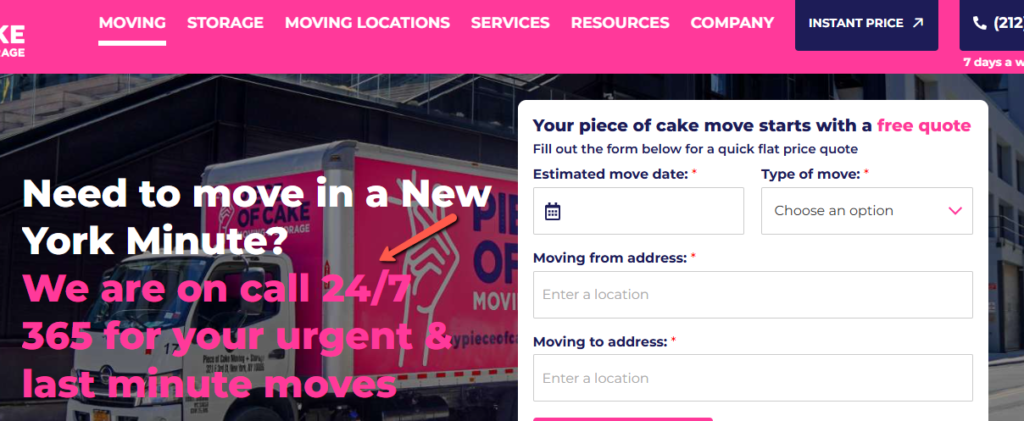 emergency moving page from mypieceofcakemove.com