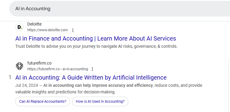 search of AI in accounting