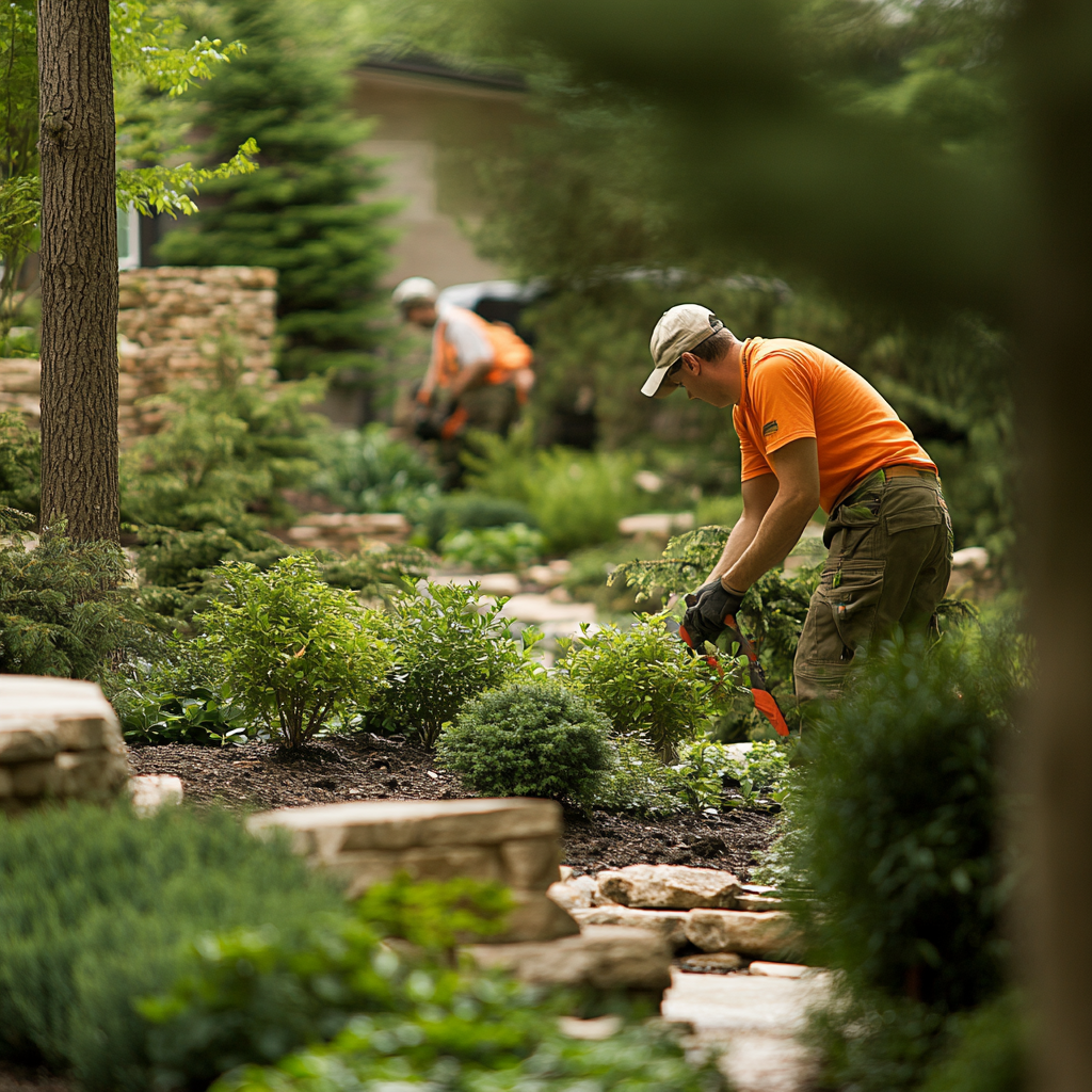 landscapers working